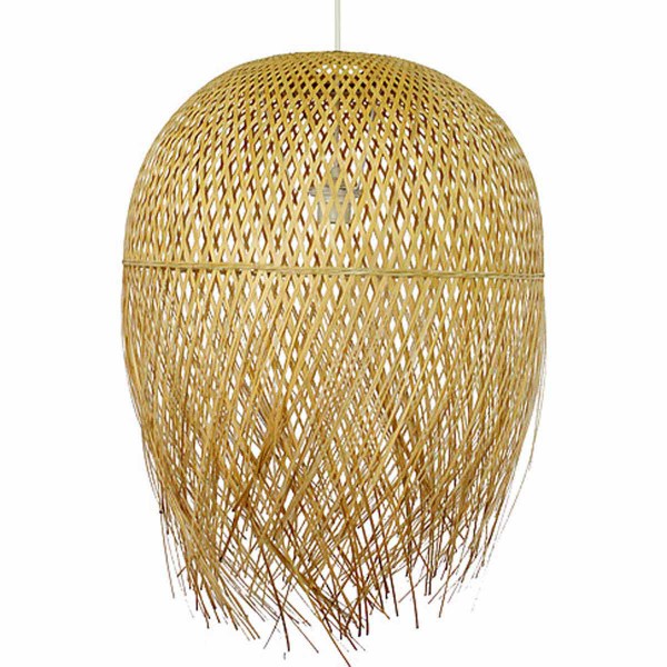 Tissu Debout Éclairage Nature couloir appoint éclairage Bambou Textile Lampe Beige 