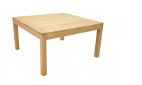 Grande table carrée en bois massif avec allonges intégrées