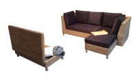 Ensemble canapé d'angle convertible avec banquette coffre de rangement