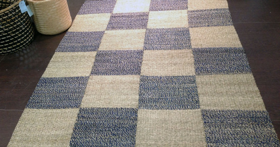 Tapis en fibres naturelles - Bleu