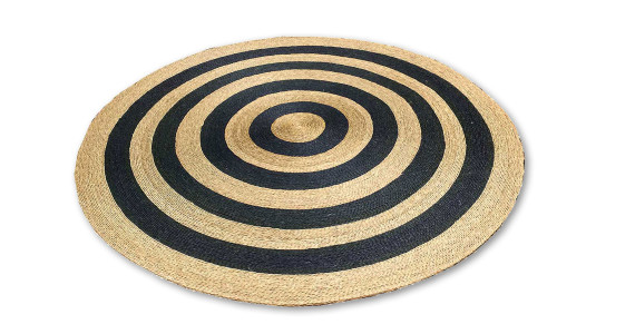 Tapis rond rouge ou noir naturel pour un effet graphique très déco