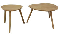 Paire de tables gigognes en bois massif huilé