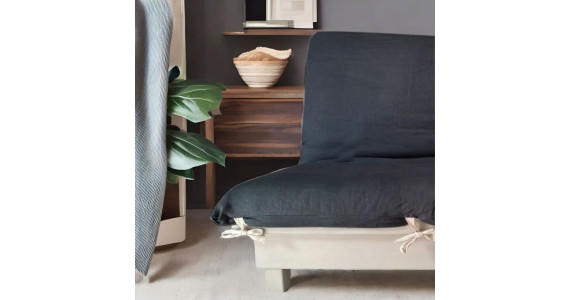 Banquette convertible écologique en hêtre massif et futon coton biologique