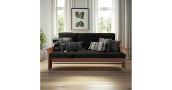 Canapé en bois moderne avec un revêtement marron foncé ou gris anthracite - 100% naturel et écologique