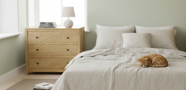 commode bois massif clair